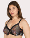Curvy Couture Sheer Mesh Full Coverage Unlined Underwire Bra in Still Life Floral