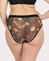 Floral patterned underwear on a plain background