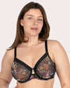 Curvy Couture Sheer Mesh Full Coverage Unlined Underwire Bra in Still Life Floral