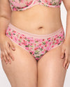 Sheer Mesh High Cut Brief Panty - In Full Bloom Pink