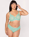 Sheer Mesh High Cut Brief Panty - Mint Chip
