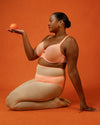 Curvy Couture Sheer Mesh Full Coverage Unlined Underwire Bra in Orange Tang