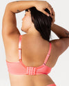 Curvy Couture Sheer Mesh Full Coverage Unlined Underwire Bra in Sunset Glow