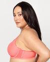 Curvy Couture Sheer Mesh Full Coverage Unlined Underwire Bra in Sunset Glow