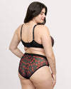 Curvy Couture Sheer Mesh Full Coverage Unlined Underwire Bra in Cherry Pop
