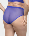 Sheer Mesh High Cut Brief Panty - Radiant Plum
