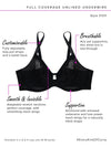 Curvy Couture Sheer Mesh Full Coverage Unlined Underwire Bra in Sunset Glow