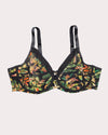 Curvy Couture Sheer Mesh Full Coverage Unlined Underwire Bra in Dragonfly Garden
