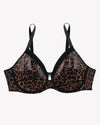 Curvy Couture Sheer Mesh Full Coverage Unlined Underwire Bra in Designer Leopard