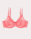Curvy Couture Sheer Mesh Full Coverage Unlined Underwire Bra in Sunset Glow