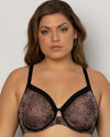 Curvy Couture Sheer Mesh Full Coverage Unlined Underwire Bra in Chantilly