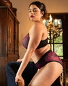 Sheer Mesh High Cut Brief Panty - Dramatic Roses