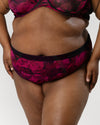 Sheer Mesh High Cut Brief Panty - Dramatic Roses