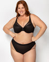 Sheer Mesh High Cut Thong 3 Pack - Black/Black/Black