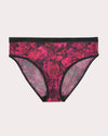 Sheer Mesh High Cut Brief Panty - Dramatic Roses