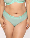 Sheer Mesh High Cut Brief Panty - Mint Chip