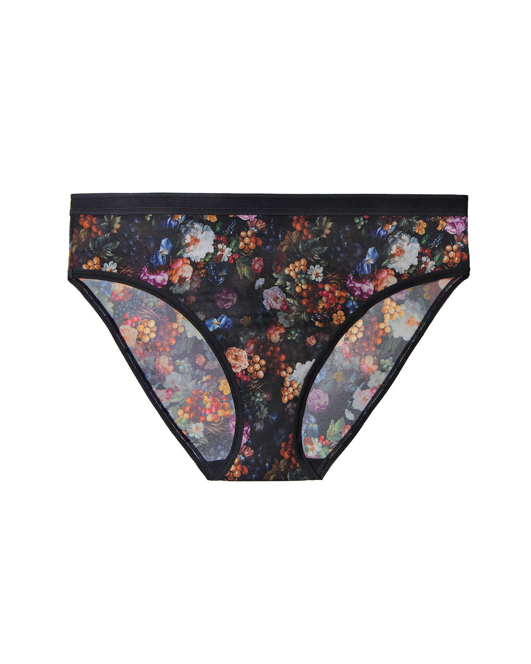 Sheer Mesh High Cut Brief Panty - Still Life Floral