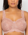 Curvy Couture Luxe Lace Wireless Bra in Ballet Fever