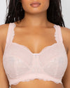Curvy Couture Luxe Lace Wireless Bra in Blushing Rose