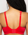 Curvy Couture Luxe Lace Wireless Bra in Diva Red