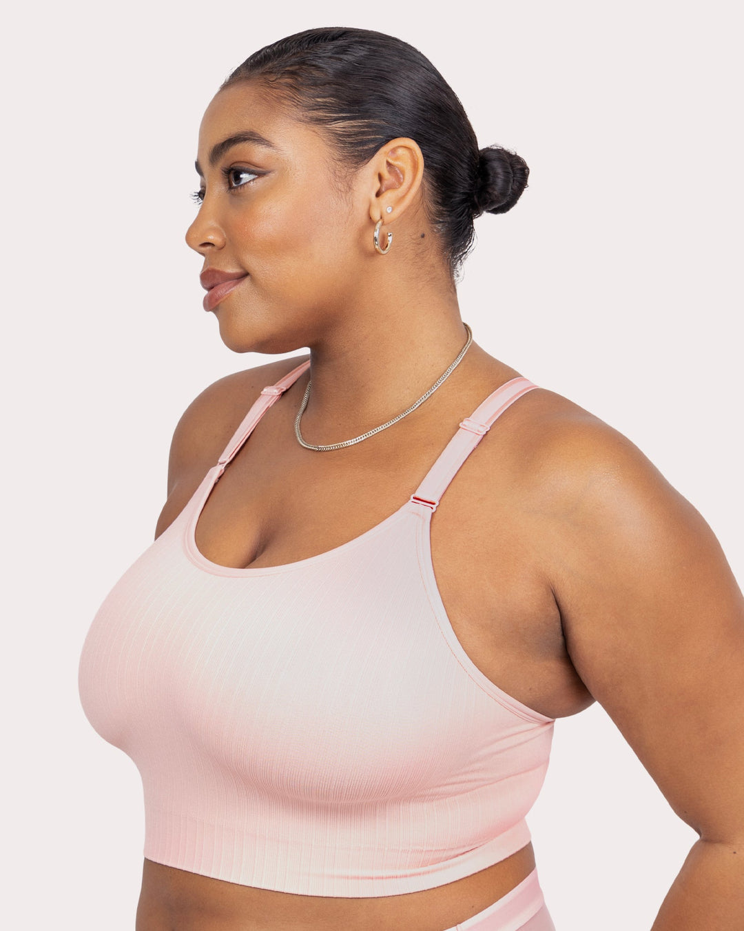 Curvy Couture Smooth Seamless Comfort Wireless Longline Bra in Blushing Rose