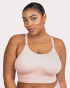 Curvy Couture Smooth Seamless Comfort Wireless Longline Bra in Blushing Rose