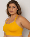 Curvy Couture Smooth Seamless Comfort Wireless Longline Bra in Saffron