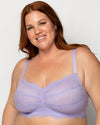 Curvy Couture Luxe Lace Wireless Bralette in Lavender Mist