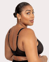 Curvy Couture Sheer Mesh Wireless Bralette in Black Hue