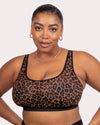 Curvy Couture Sheer Mesh Wireless Bralette in Designer Leopard