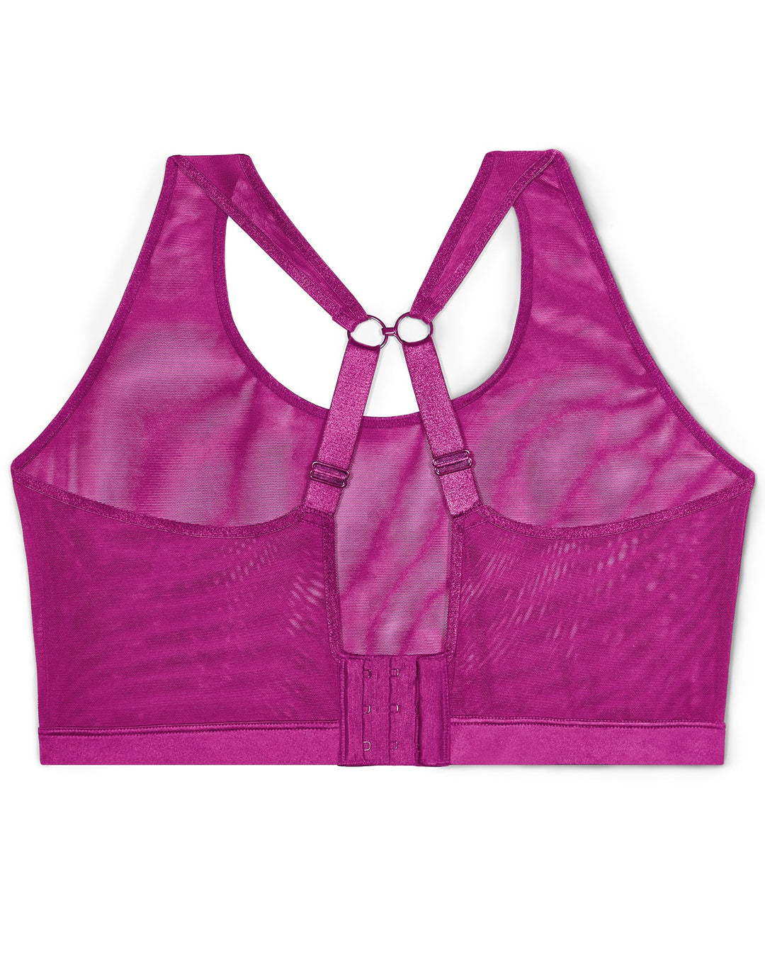 Curvy Couture Sheer Mesh Wireless Bralette in Cosmo Pink