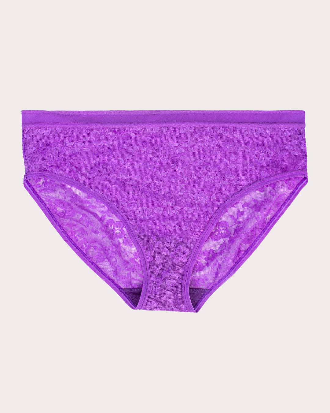 No-Show Lace High Cut Brief - Purple Passion