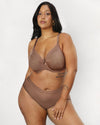 Curvy Couture Silky Smooth High Cut Brief Panty in Sweet Tea