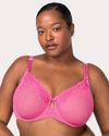 Curvy Couture Sheer Whisper Full Coverage Unlined Underwire Bra in Sangria Sunset