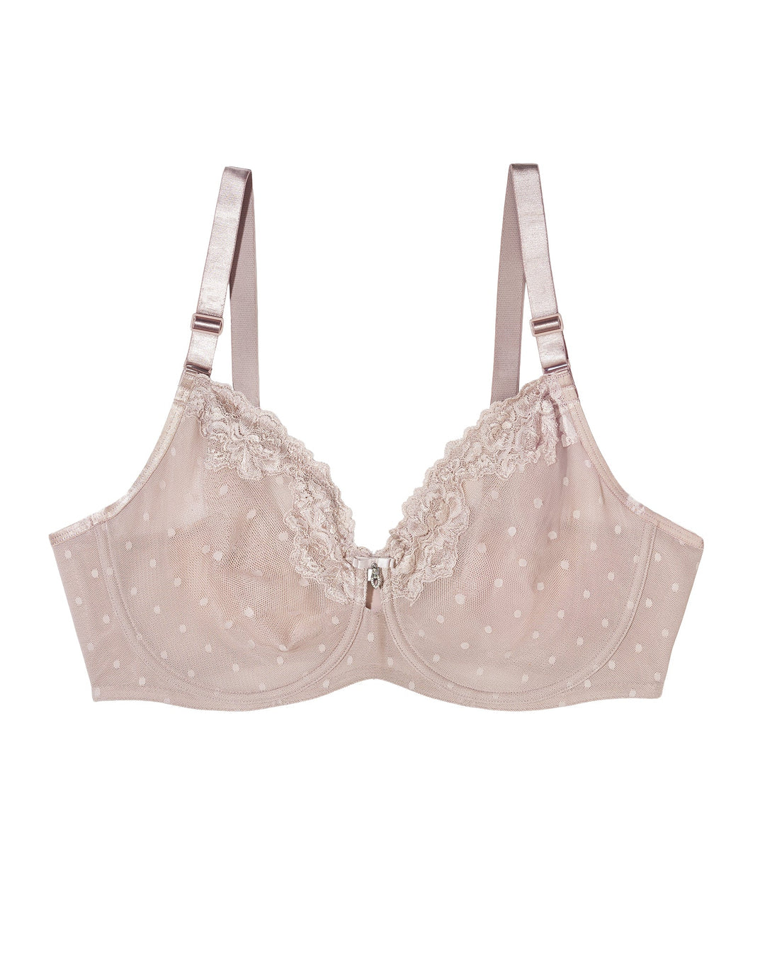 Curvy Couture Sheer Whisper Full Coverage Unlined Underwire Bra in Bark