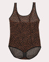 Curvy Couture Sheer Mesh Bodysuit in Designer Leopard