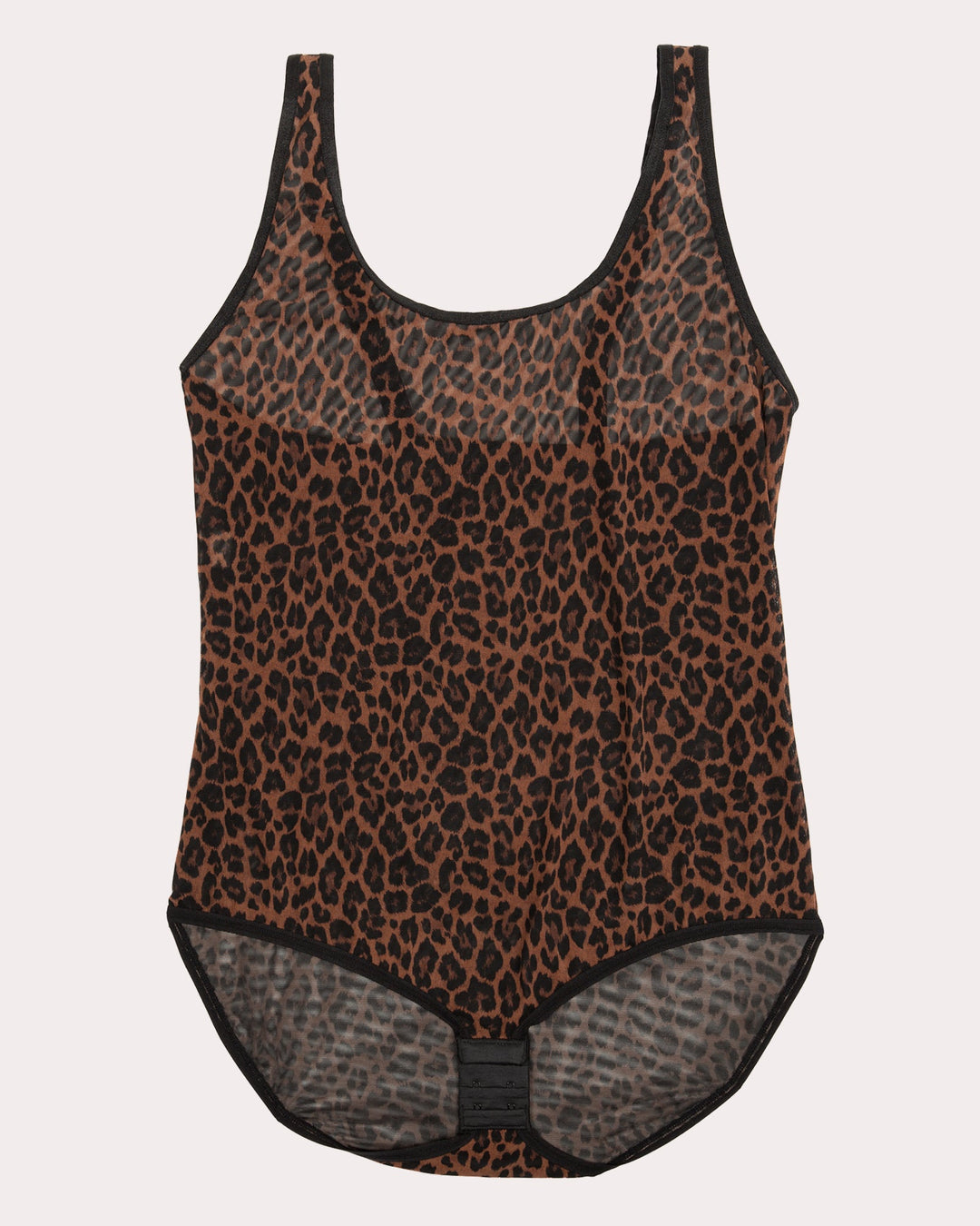 Curvy Couture Sheer Mesh Bodysuit in Designer Leopard