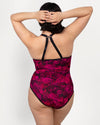 Curvy Couture Sheer Mesh Bodysuit in Dramatic Roses