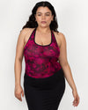 Curvy Couture Sheer Mesh Bodysuit in Dramatic Roses