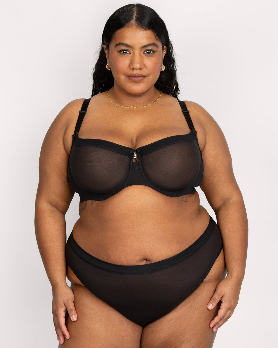 Sheer Mesh High Cut Brief - Black Hue
