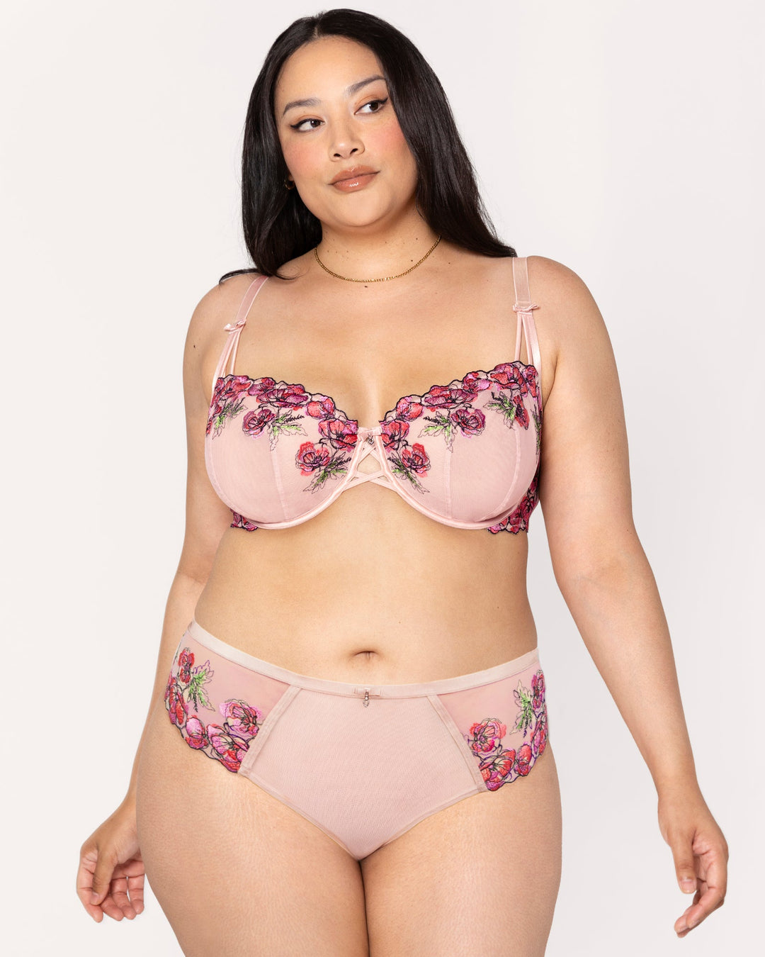 Embroidered Strappy Back Brief Panty | Love It Curvy