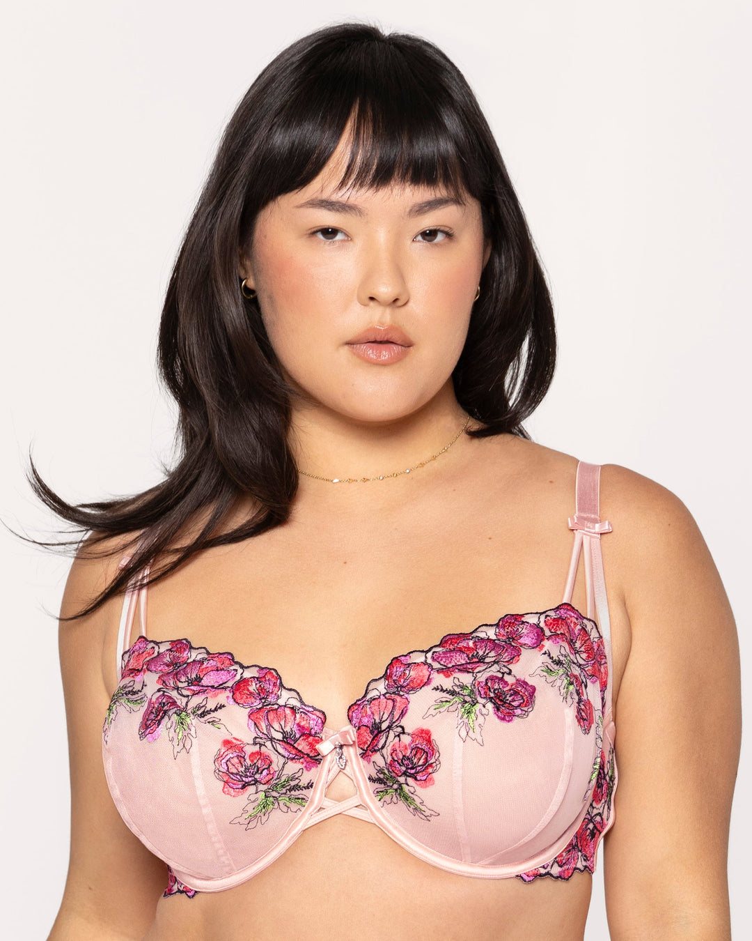 Embroidery Unlined Full Coverage Balconette Bra | Love It Curvy