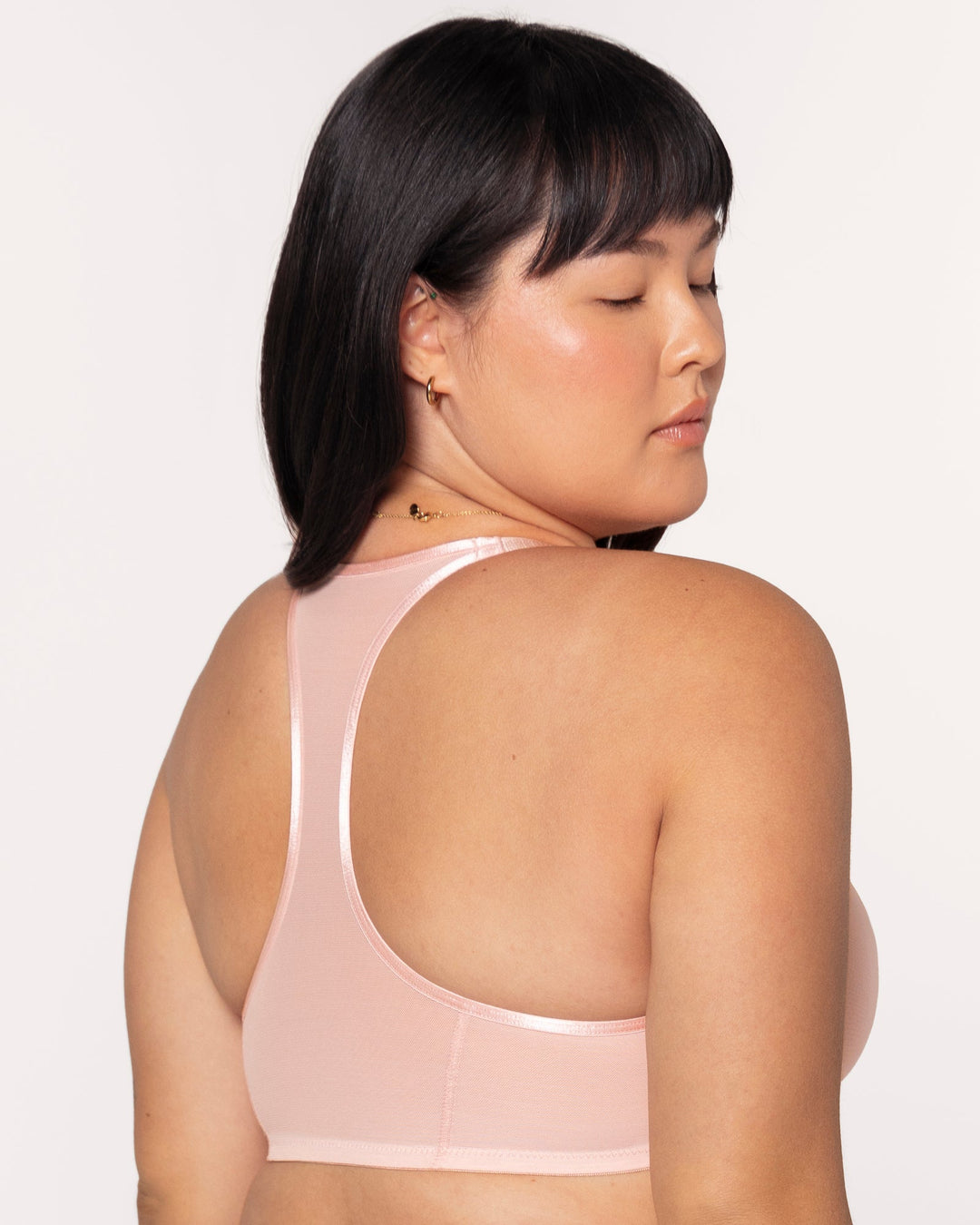 Sheer Mesh Front Close Racerback Unlined Bra | Love It Curvy