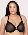 Sheer Mesh Front Close Racerback Unlined Bra | Love It Curvy
