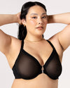 Sheer Mesh Front Close Racerback Unlined Bra | Love It Curvy