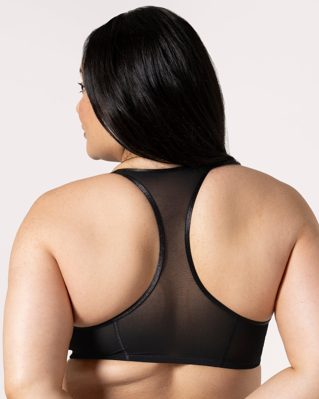 Sheer Mesh Front Close Racerback Unlined Bra | Love It Curvy