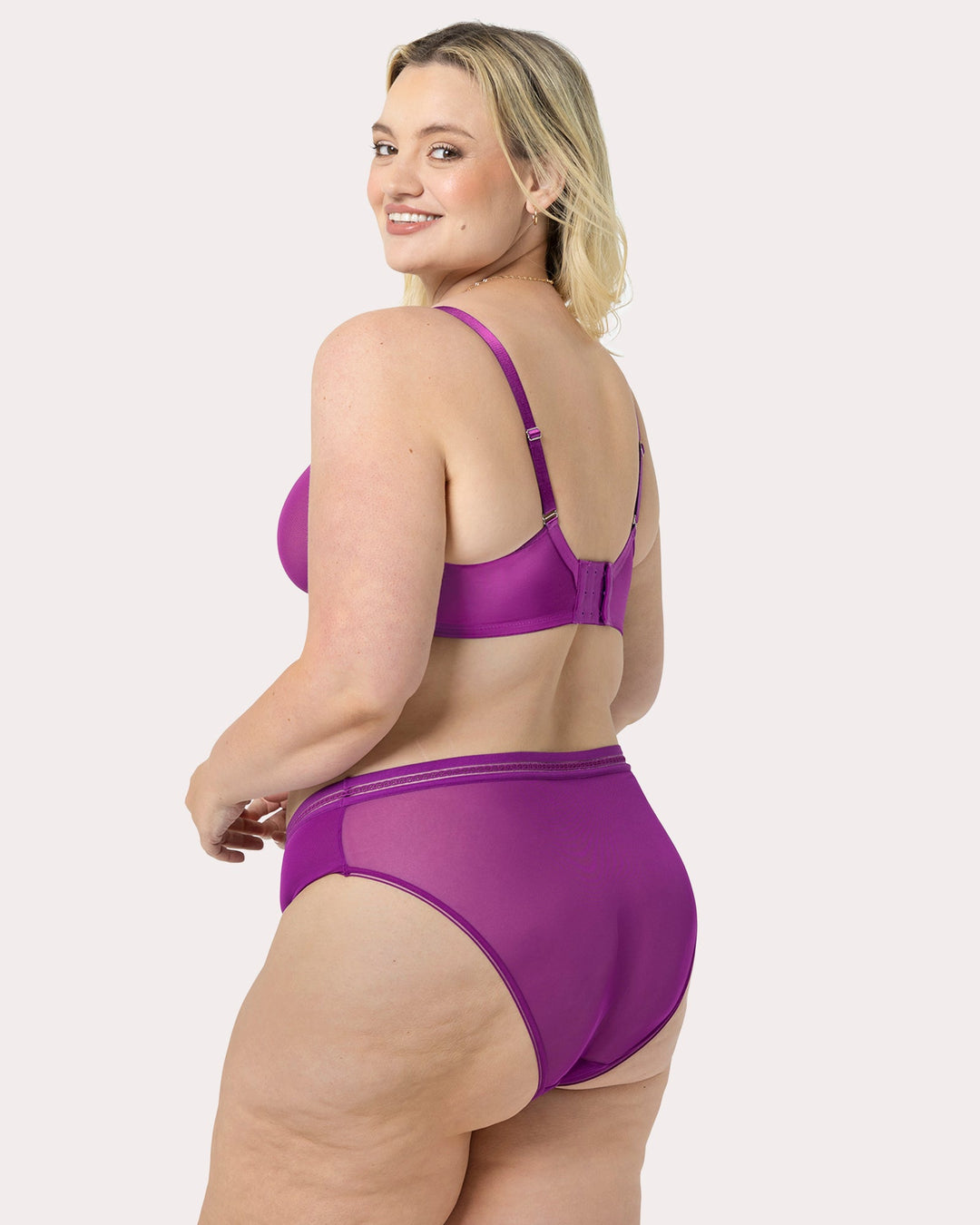 Sheer Mesh High Cut Brief Panty - Berry Bliss