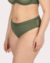 Sheer Mesh High Cut Brief Panty - Bronze Green