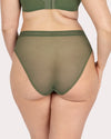 Sheer Mesh High Cut Brief Panty - Bronze Green