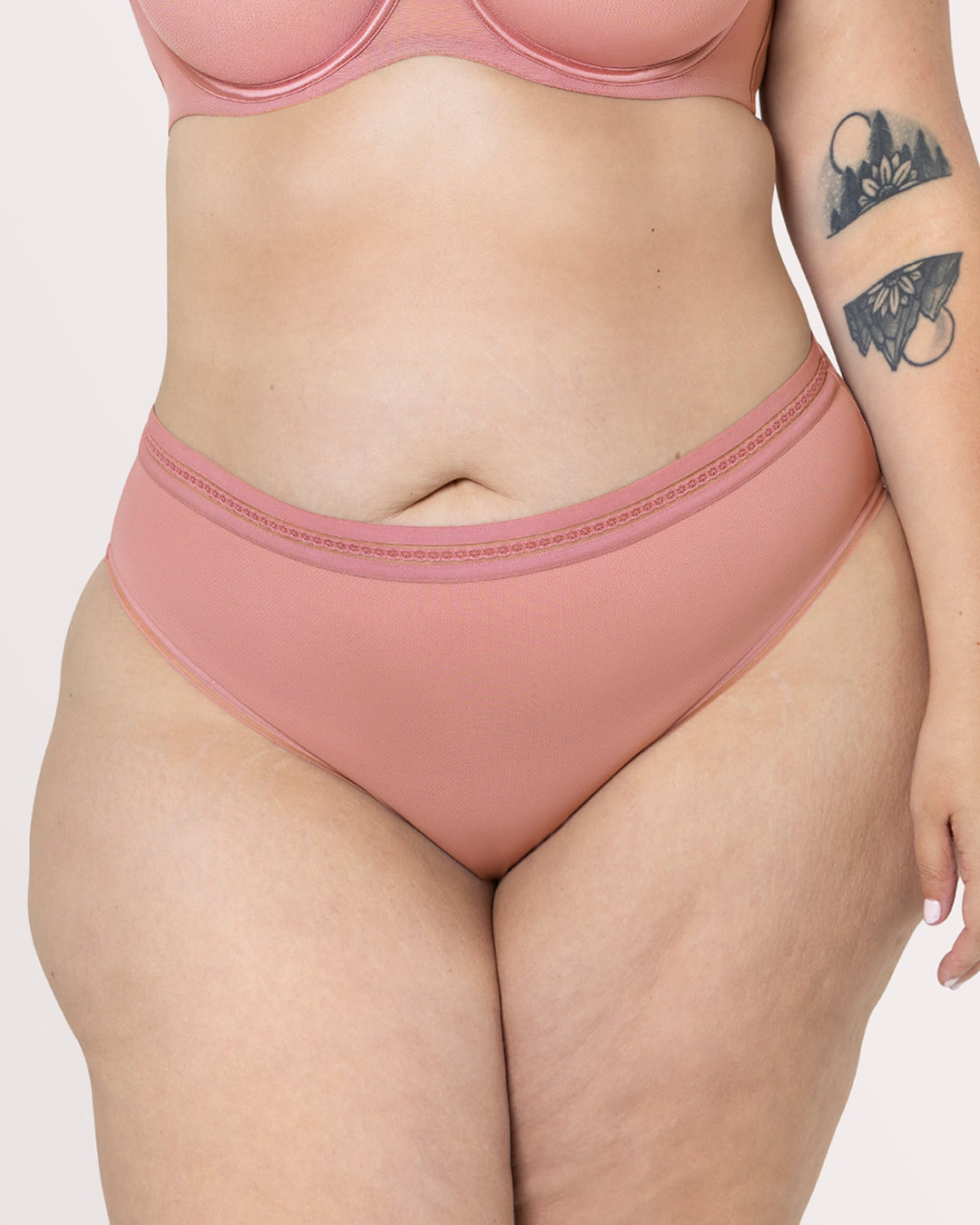 Sheer Mesh High Cut Brief Panty - Wisteria